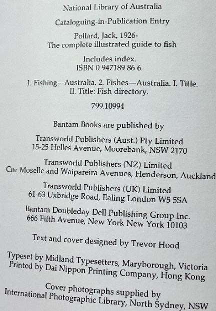 ILLUSTRATED GUIDE TO FISH book by Jack Pollard